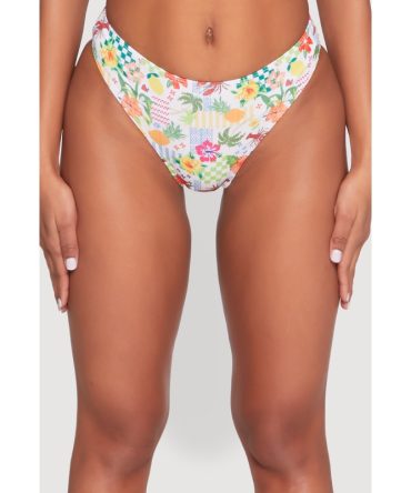 Tropical Print Hipster Bikini Bottoms