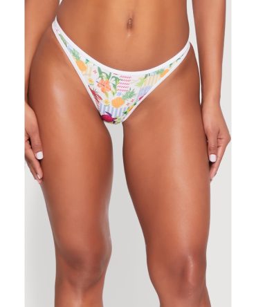 Tropical Print Low Rise Bikini Bottoms