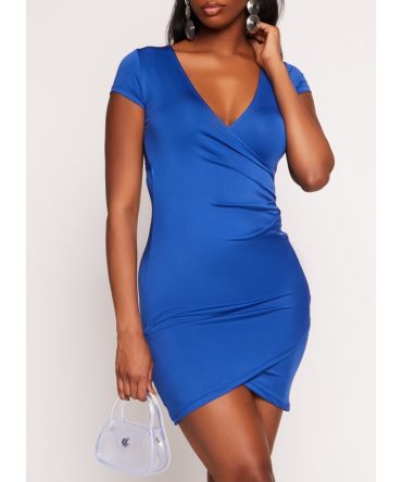 Tulip Hem V Neck Dress