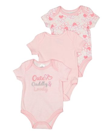Baby Girls 0-9M Cute Embroidered Graphic Bodysuit Trio