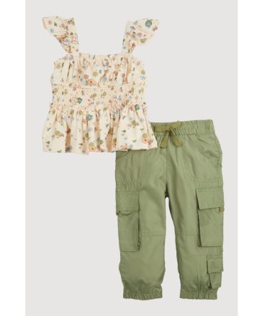 Baby Girls 12-24M Floral Print Peplum Top and Joggers