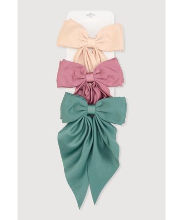 Bow Ribbon Hair Clips 3 Pack