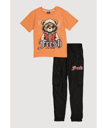 Boys Stay Fresh Graphic Tee and Cargo Joggers