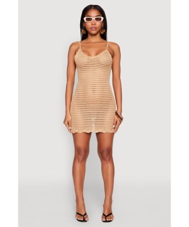 Crochet Scalloped Trim Cami Dress