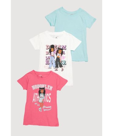 Girls Brooklyn Athletics Graphic Tees 3 Pack