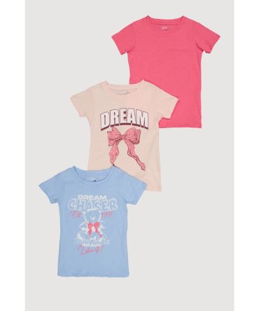 Girls Dream Chaser Graphic Tees 3 Pack