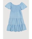 Girls Striped Smocked Tiered Dress
