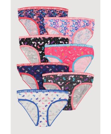 Girls Unicorn Printed Days of The Week Panties 7 Pack
