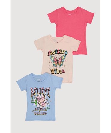 Little Girls Believe In Your Dreams Graphic Tees 3 Pack