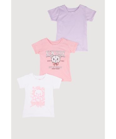 Little Girls Brooklyn New York Bear Tees 3 Pack