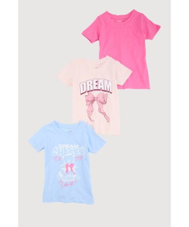 Little Girls Dream Chaser Graphic Tees 3 Pack