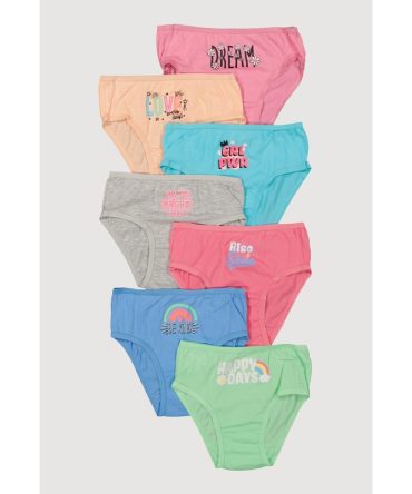 Little Girls Happy Days Graphic Panties 7 Pack