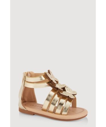 Toddler Girls Butterfly Zip Back Gladiator Sandals