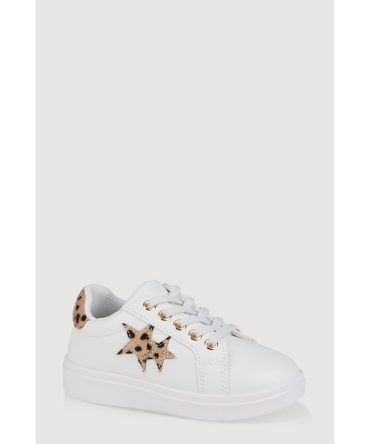 Toddler Girls Cheetah Print Star Sneakers