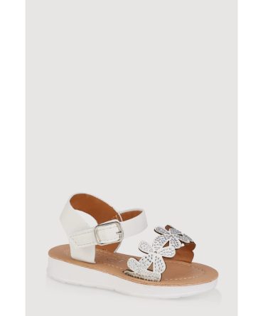 Toddler Girls Rhinestone Floral Band Sandals