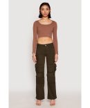 WAX Solid Twill Skinny Cargo Pants